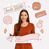 Customizable Blush Rose Gold Bridal Shower Photo Frame Kit